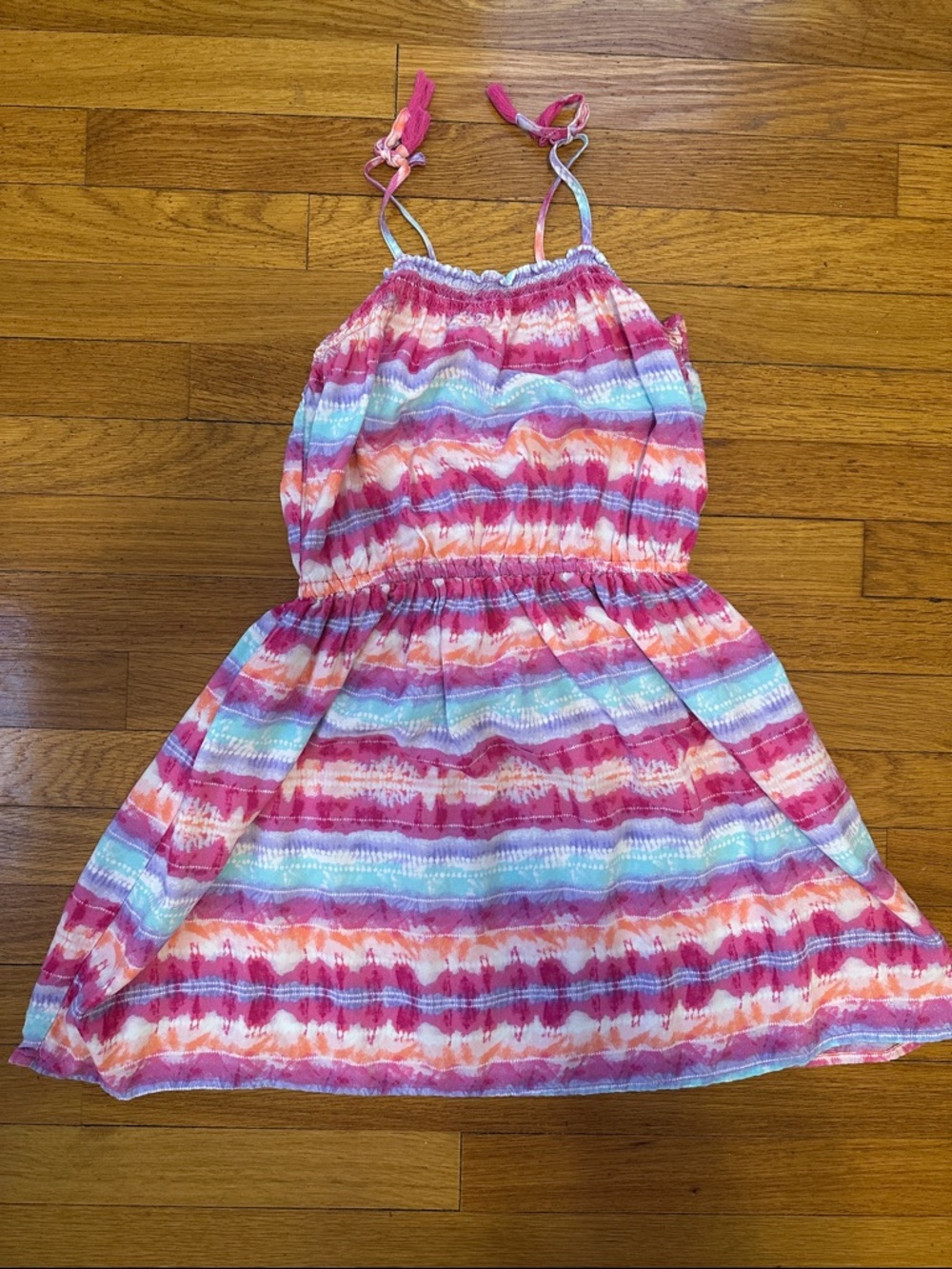 Children’s Place, Girls' Pink Multi-Stripe Summer Dress, size 10/12